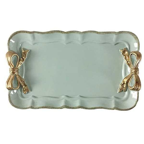 Rund smyckesfat, fräsch och elegant stil, ljusgrön harts dessertställ (1-pack)