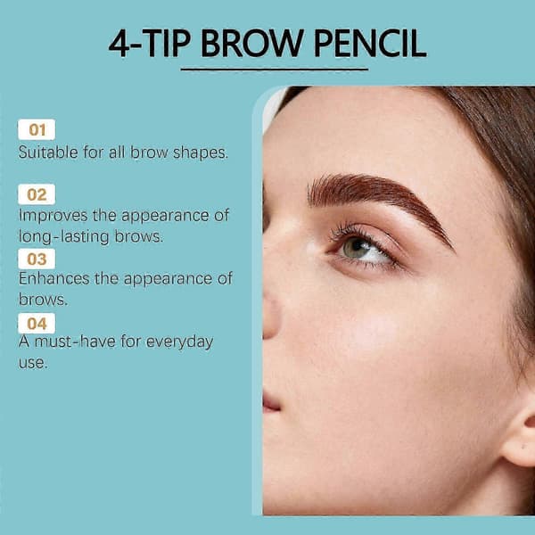 Øjenbrynspen med 4-spids Microblade til naturlig øjenbrynsmakeup Øjenbryn Microblading Pen Vandfast