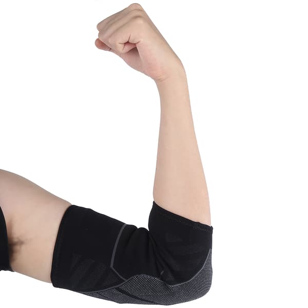 2 stk. elastisk albuebeskytter i nylon 3D åndbart stof til konkurrencesport XL