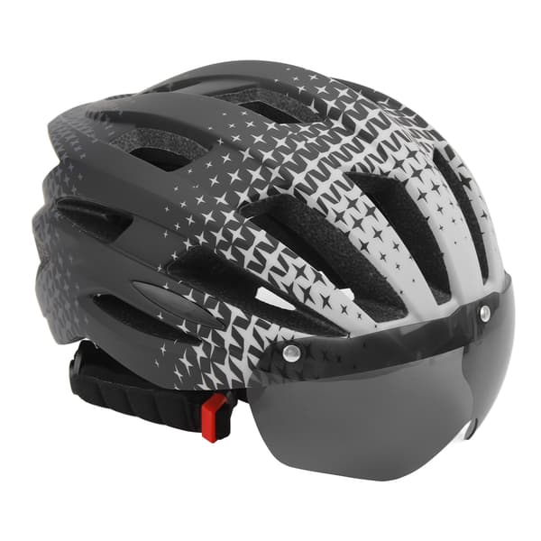 Letvægts cykelhjelm til voksne med baglygte og justerbart magnetisk visir 56-61cm