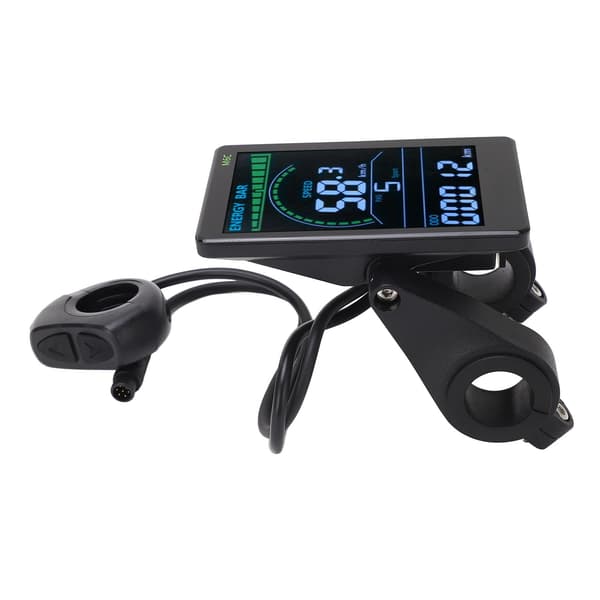 ABS LCD-displaymåler til elcykler med kontrolpanel og vandtæt 6-bens kabel 24V-60V