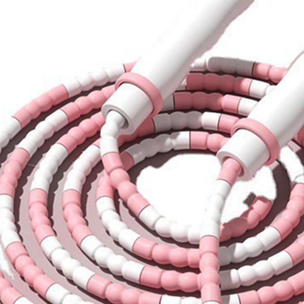 Justerbart segmenteret sjippetov, anti-sammenfiltring, fleksibel PP-plast, pink, til børn