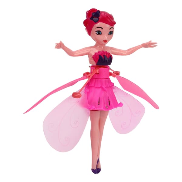 Sky Dancers Hvid Flyvende Fe Prinsesse Dukke med Gestussensor, USB Genopladelig
