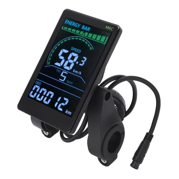 ABS LCD-displaymåler til elcykler med kontrolpanel og vandtæt 6-bens kabel 24V-60V