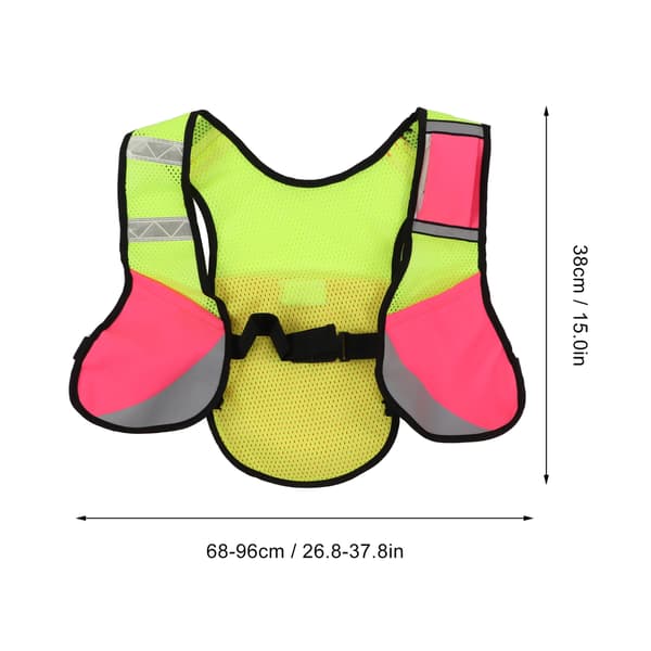Multifunksjonell refleksvest for nattsykling, pustende, med justerbare lommer, rosa