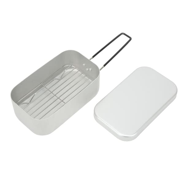 800 ml sammenleggbar matboks i aluminiumslegering med alkoholbrenner for camping og piknik