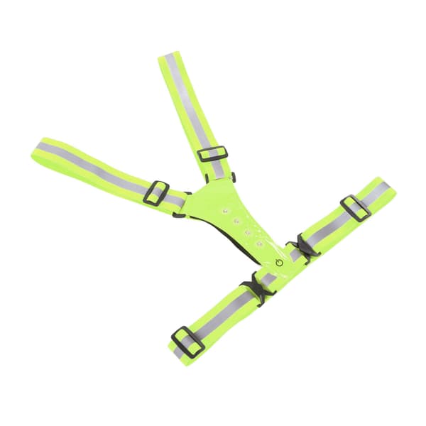 LED refleksvest med 3 lystilstande, 360° beskyttelse, sikkerhed, løb, cykling, grøn