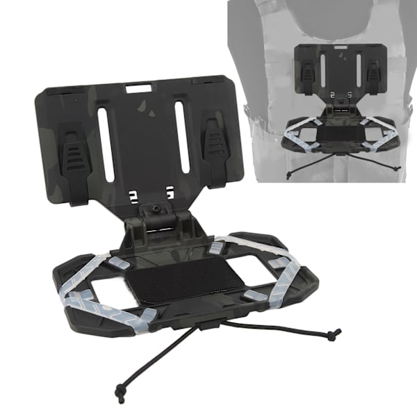 Multifunktionel foldbar nylon silikone vest telefonholder til MOLLE træning, sort, CP