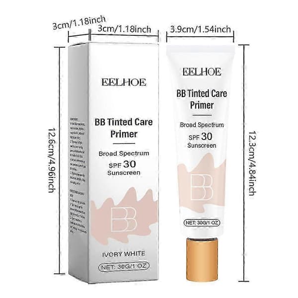 Farget BB Blur Fuktighetsgivende Primer, Bredspektret SPF 30 Solbeskyttelse, Langvarig og Lett