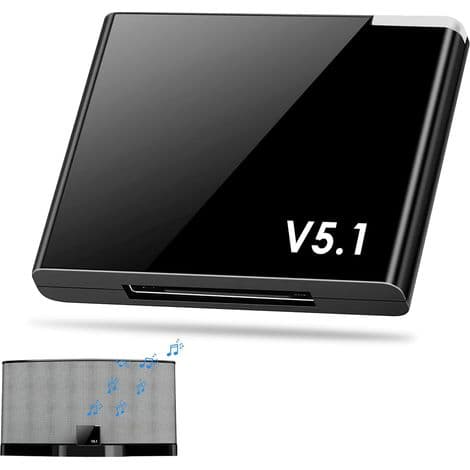 30-bens Bluetooth 5.1-modtager biladapter, adapter til Hi-Fi-systemer, Bose Sound Dock og andre dockingstationer