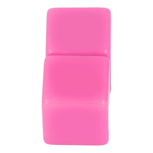 6 stk. sett med blanke sekskantede terninger i plast, leksjoner, spill, brett, DIY matematikk, rosa
