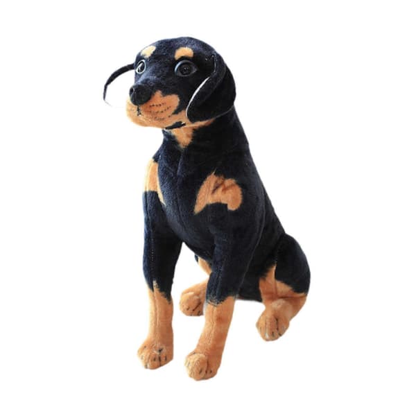 Realistinen istuva rottweiler-pehmolelu - 50 cm
