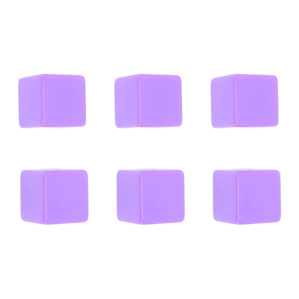 6 STK Tomme Plastterninger DIY Ufærdige Terninger 6 Sider til Undervisning og Fester