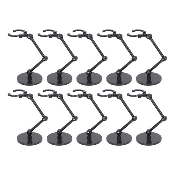 10 Mini Figurstandere til 6-tommer Actionfigur Displaystandere, Sort Plastik