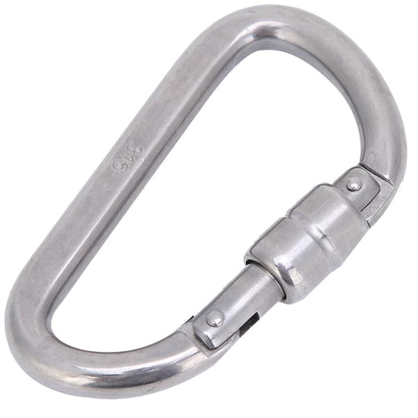 D-ring karabinhage i rustfrit stål til klatring, vandring, traversering, hurtig ophængning Φ8×80