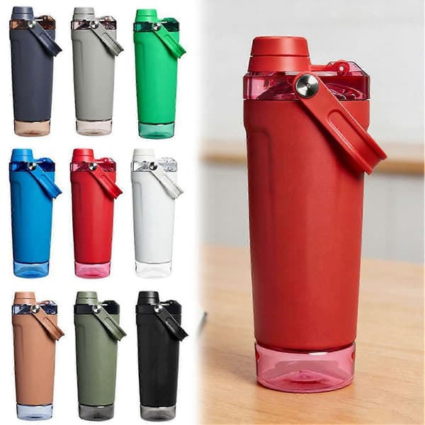 590 ml (20 oz) dobbelt vakuumisoleret proteinpulver shakerkop i rustfrit stål 304 (sort)