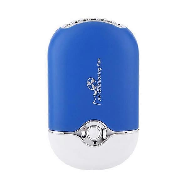 Mini bærbar ventilator genopladelig via USB (blå)