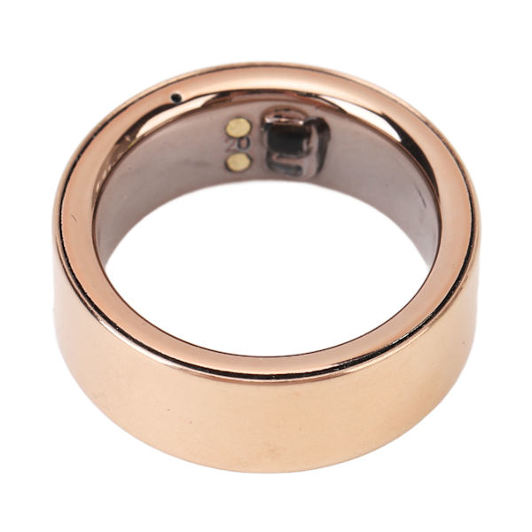 Smart Sundhedsring IP68 Rustfrit Stål Rosaguld Søvnmonitor Temperatur Bluetooth Genopladelig