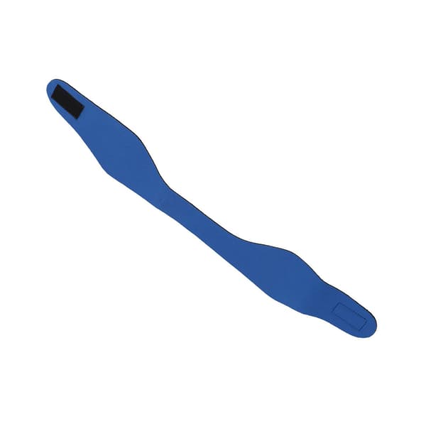 Pandebånd til svømning, børn og voksne, elastisk neopren med justering (Blå L)