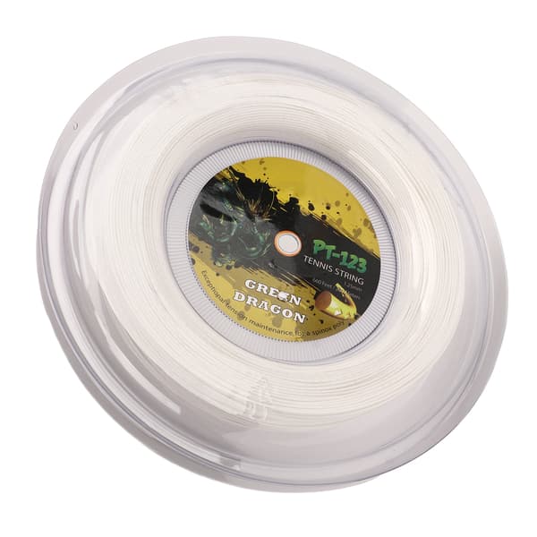 Vit polyester tennissträng 1,25 mm 200 m med dubbelsöm, slagtålig
