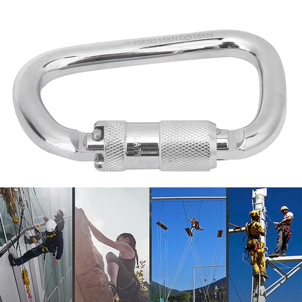 40Cr 45KN D-ringspänne i stål för bergsklättring, säkerhet, utomhusklättring, karbinhake