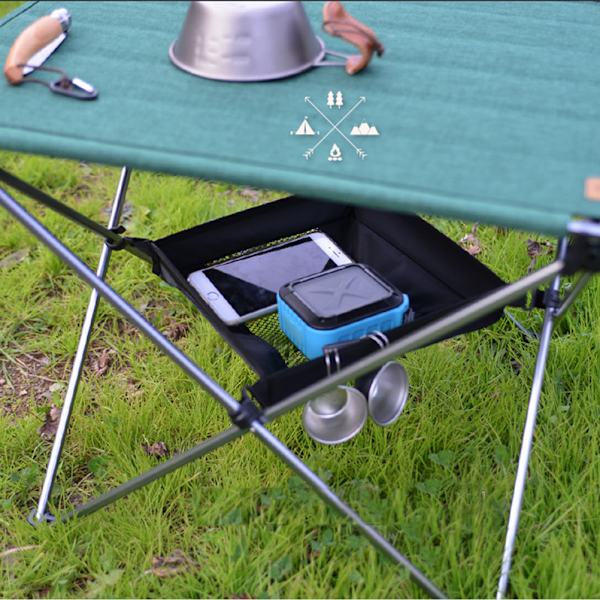 Hængekurv til opbevaring, foldbar bordplade, udendørs camping, picnic, net