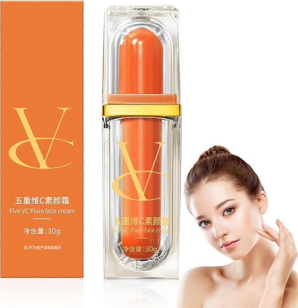 Fem ansiktskrämer med C-vitamin, multi-effekt naturlig makeupbas med C-vitamin
