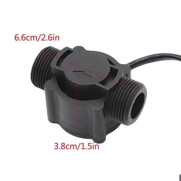 3/4-tommer Hall-effekt væskevandstrømssensor, flowmåler, vandstrømssensor, 3.5V-24V, 2-60 liter/minut