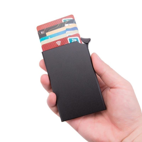 Stöldsäker kreditkortshållare i Aluminium Black Black