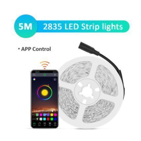 5M - Bluetooth LED-stripe - APP-kontroll - SMD2835 MultiColor 5m smd2835 bluetooth led strip 18LED