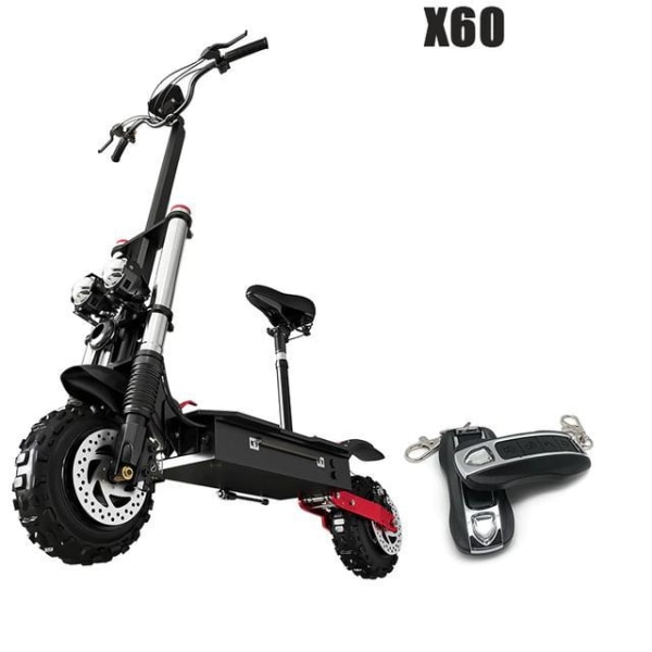 Kraftfull el scooter upp till 80 KM/H - OLIKA MODELLER Black X60 - 5600W - 60V 30AH - With seat