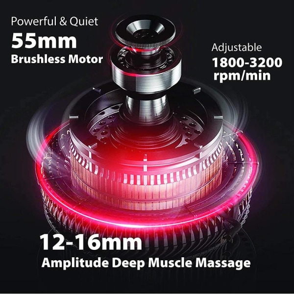 Effektiv massagepistol mod muskelsmerter - LCD-skærm Black Massage pistol - Black