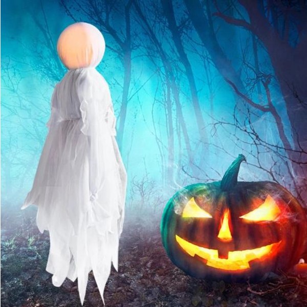 Halloween hængende kranie spøgelse White