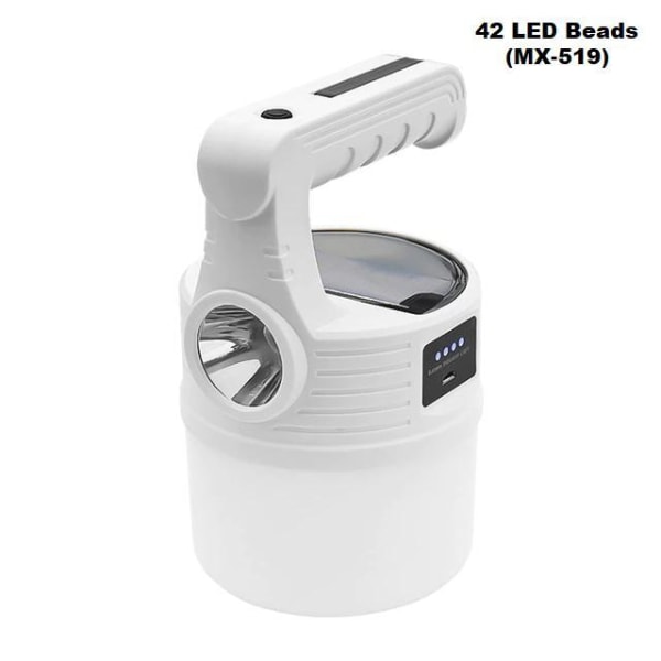 Bærbar LED-lampe med powerbank - 10 lystilstande - 2 retninger White one size