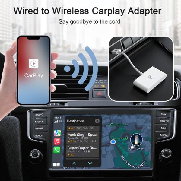 Carplay-adapter för Apple produkter Vit