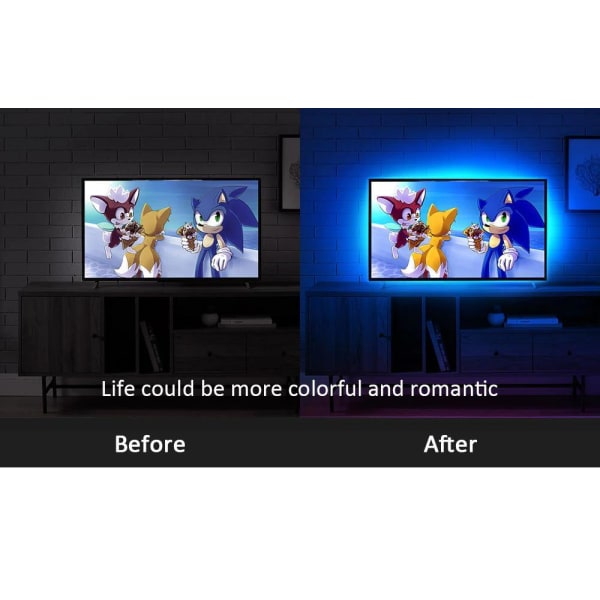 Smart LED lysstreng- app styret! MultiColor 2m bluetooth led strip