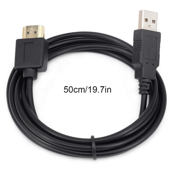 HDMI-kompatibel till USB Strömkabel Svart