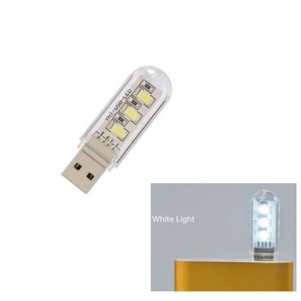 USB-pistokelamppu White USB Plug Lamp - 3led white light