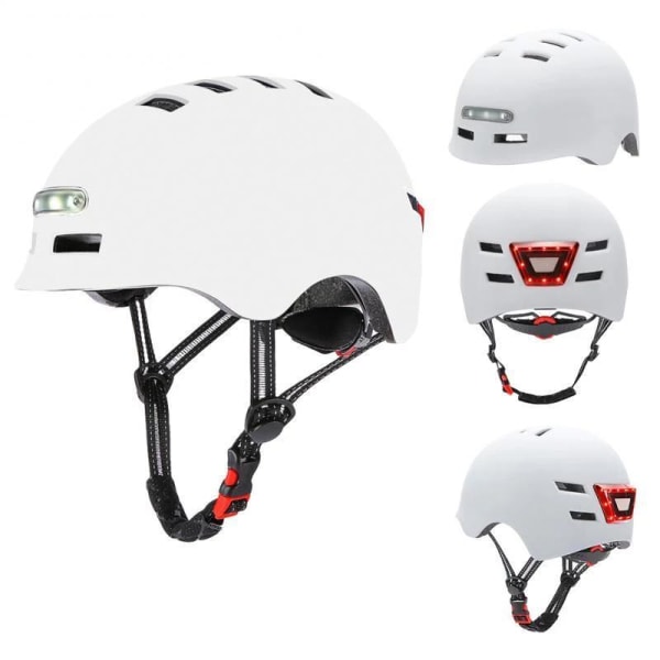 Sporty LED-hjelm til E-scooter/cykel Pink M