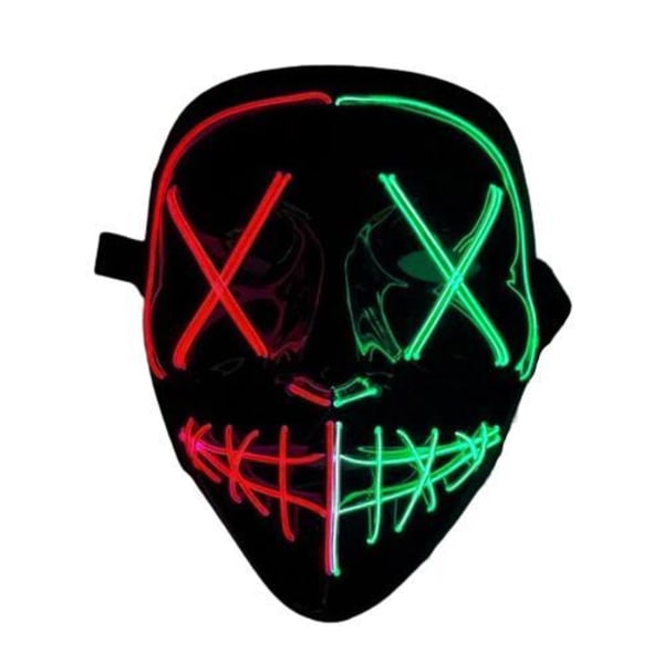 Halloween 2022 - Blande LED maske - Flere farver Black Blue-Pink