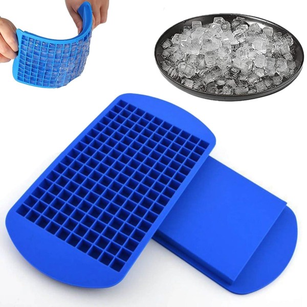 160 Grids Mini Ice Cube Bakke - Hurtig & Nem isfremstilling Blue 2PC Blue (ICE CUBES)