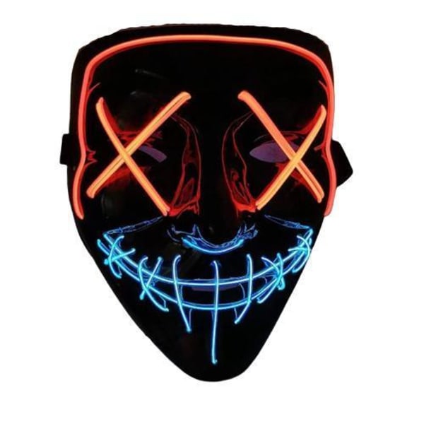 Halloween 2022 - Blande LED maske - Flere farver Black one size