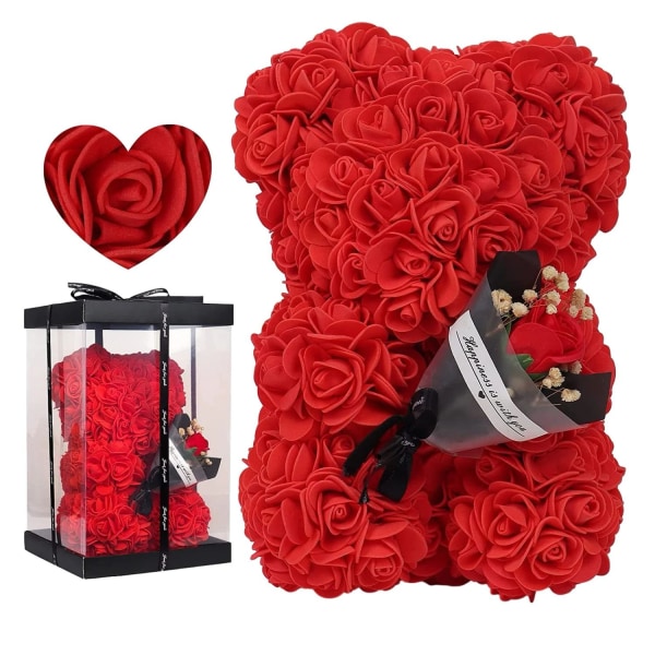 Ruusuista tehty nalle - täydellinen lahja ystävänpäiväksi! Red Teddy Red Roses