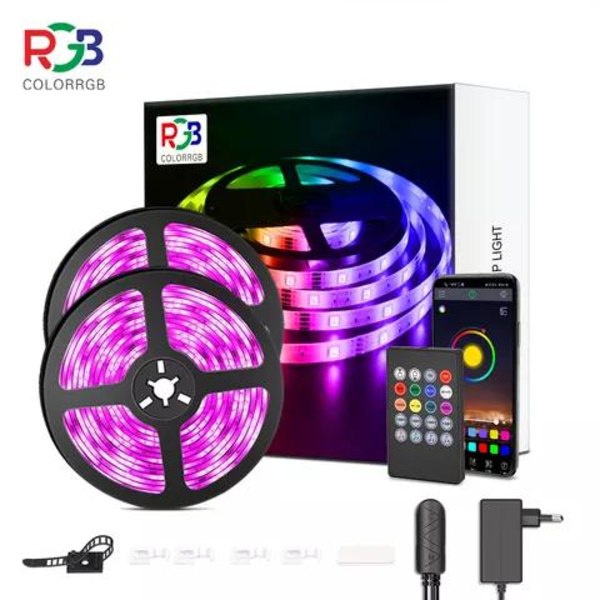 Dynaaminen LED-valaistus – musiikin synkronointi & Kaukosäädin MultiColor 10m music led strip 30led/m