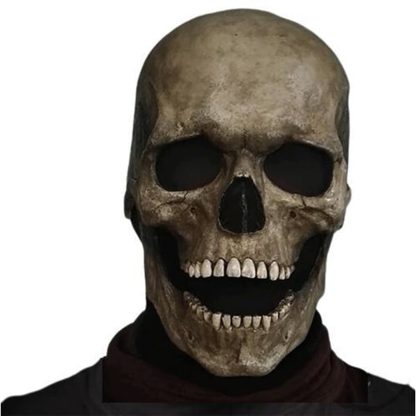 Halloween 2022 - Realistisk hodeskalle - Lys/Mørk Brown one size