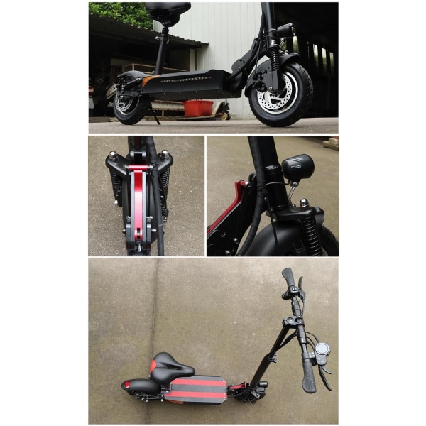 Kraftfull el scooter upp till 80 KM/H - OLIKA MODELLER Black X500 - 1000W - 48V 13AH - With seat