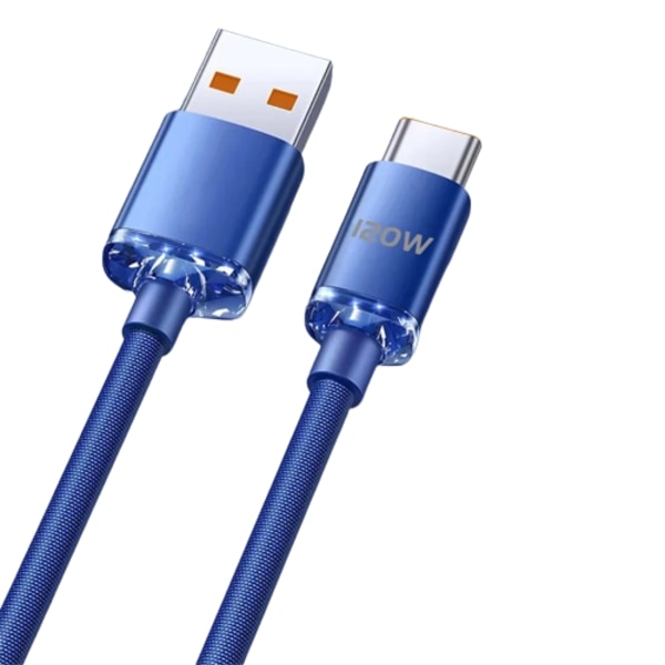 Superrask 120 W Type-C-ladekabel – Premium-funksjoner Blue blue cable 1m