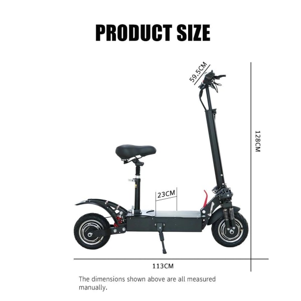 Kraftfull el scooter upp till 80 KM/H - OLIKA MODELLER Black X700 - 2600W - 52V 20AH - No seat