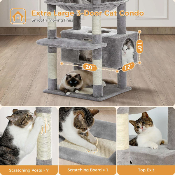 Monitasoinen Cat Tower -leikkikenttä Beige Beige