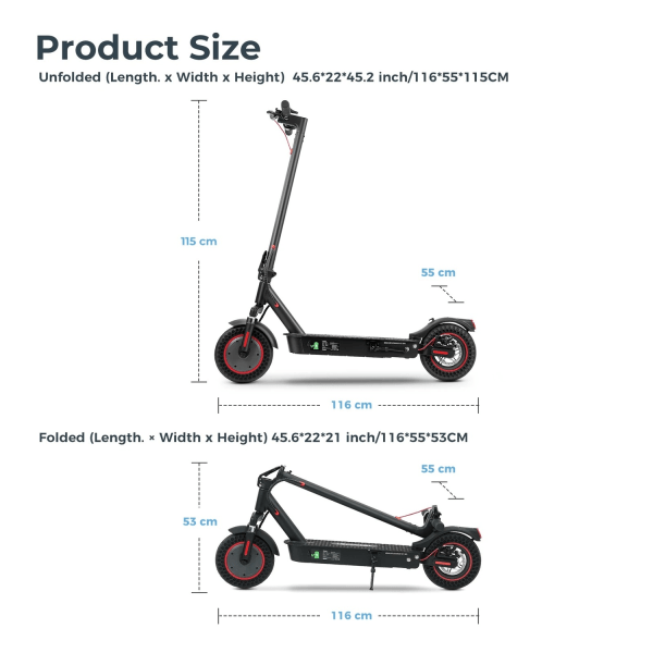 i9 Max elektrisk scooter - ultimativ mobilitetsløsning Black